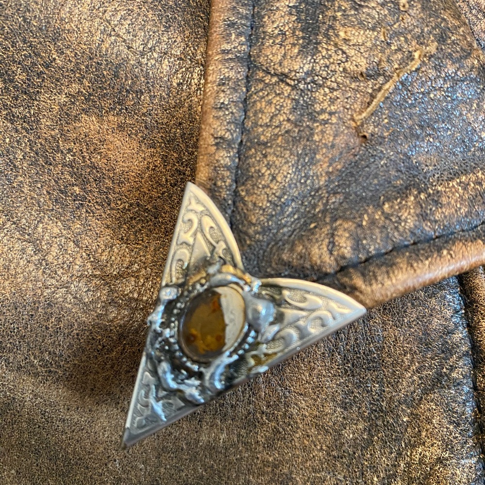 Vintage Chevignon Brown Genuine Leather Distressed Indie Biker Jacket Women S - Picture 15 of 16